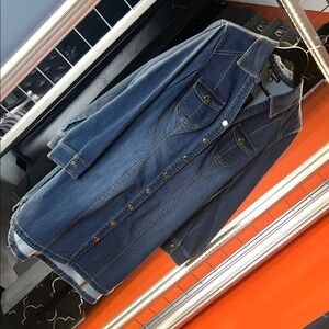 ⭐️ High-End INC International Concepts Gold Button Denim Shirt Dress 💎
